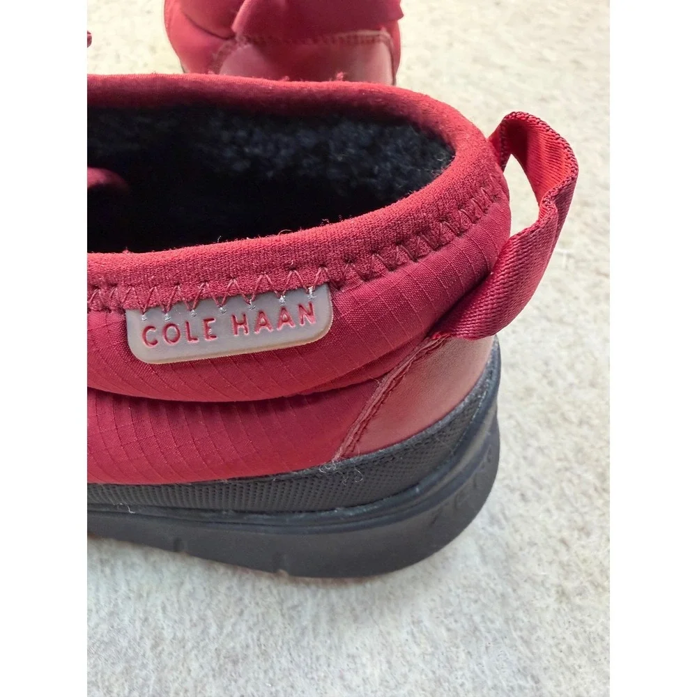 Cole Haan‎ Zerogrand Mens 8M Red Puffer Quilted Lace Up Booties C36255